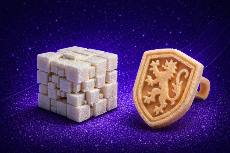 Sucres imprimés en 3D pour boissons chaudes innovants et originaux